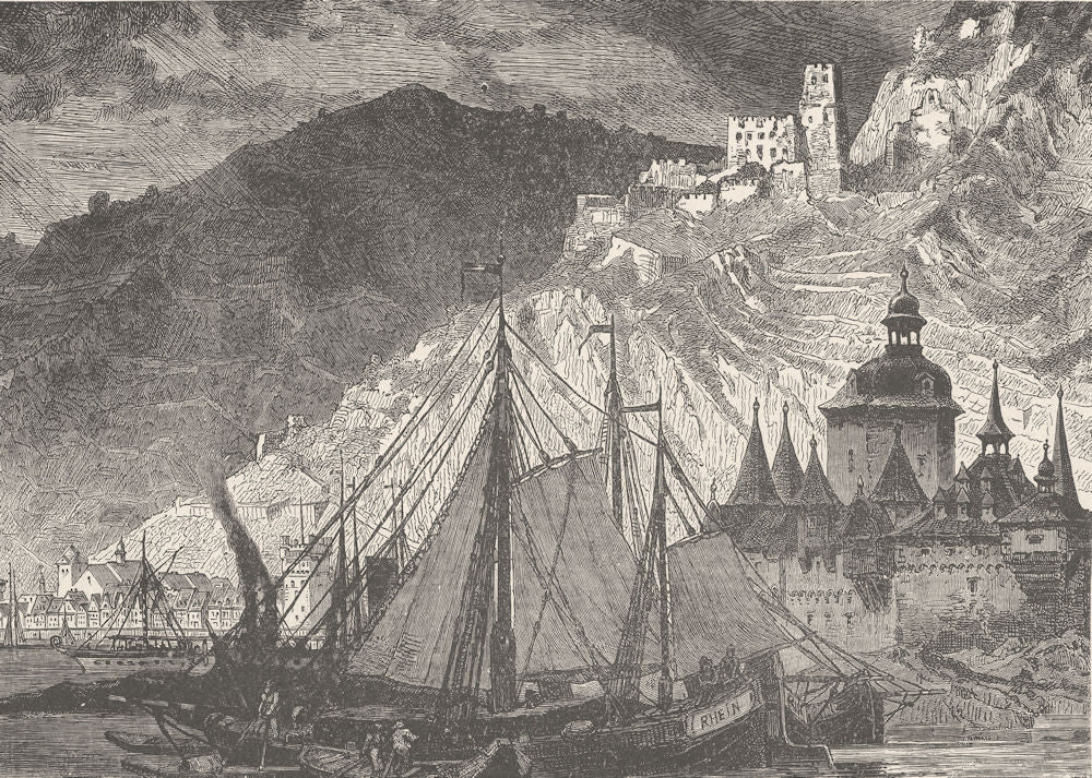 GERMANY. Caub and the Pfalz 1903 old antique vintage print picture